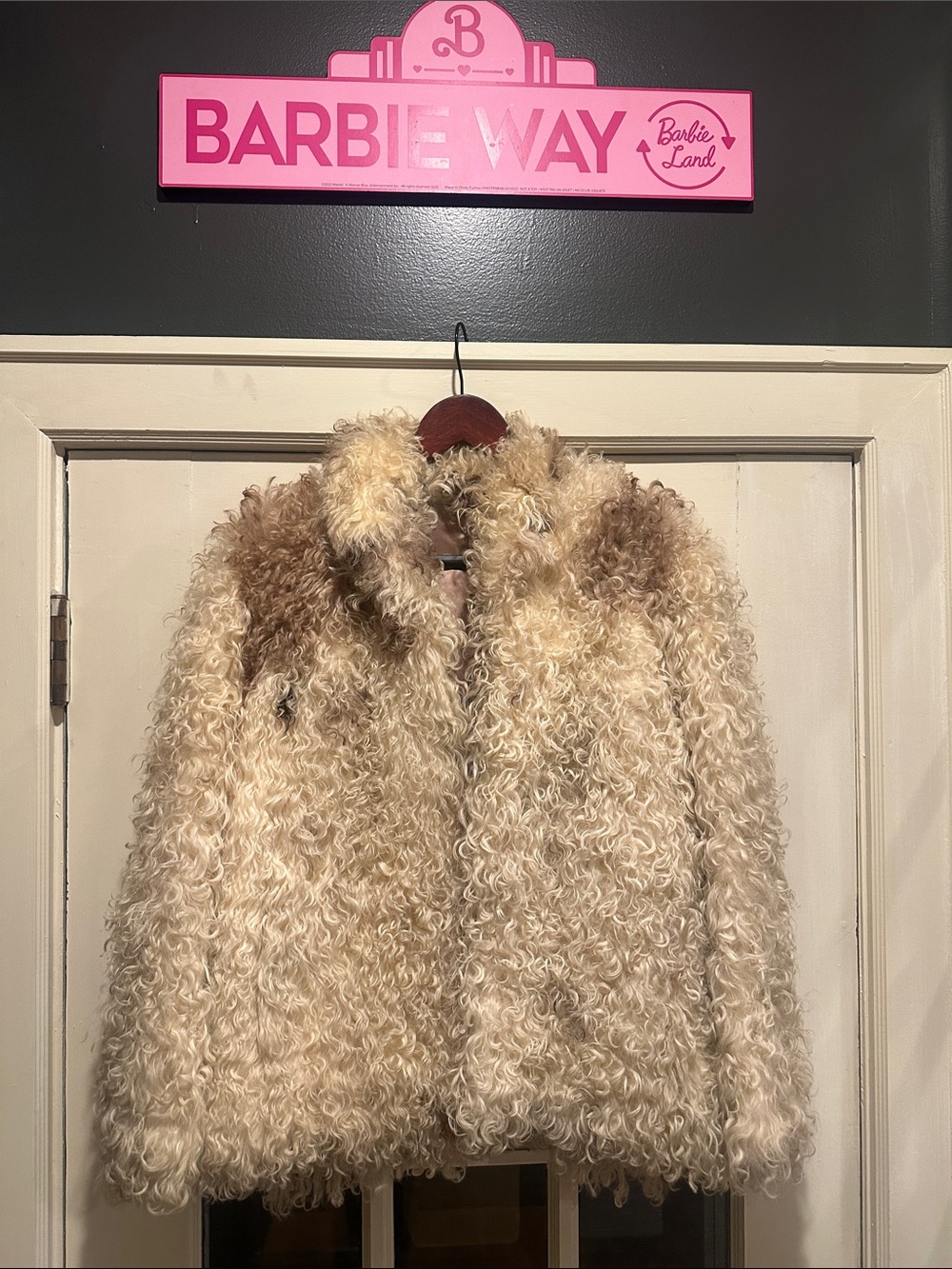 Rare Vintage 1971 Curly Lamb Fur Coat